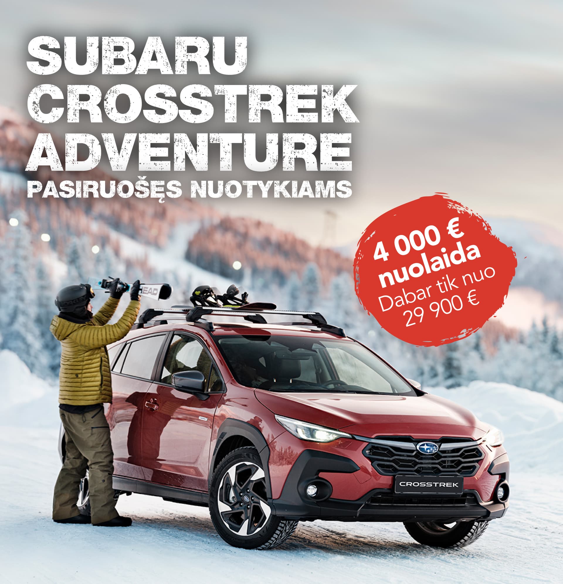 Specialus pasiūlymas Subaru Crosstrek Adventure komplektacijai
